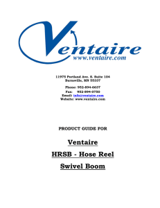 Ventaire HRSB - Hose Reel Swivel Boom