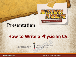 How to Write a Physician CV PowerPoint