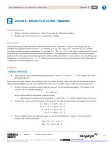 Lesson 6: Solutions of a Linear Equation