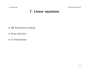 7. Linear equations