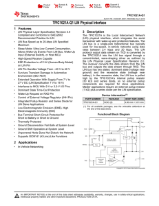 TPIC1021A-Q1 LIN Physical Interface (Rev. B)