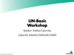 LIN-Basic Workshop - Lipowsky Industrie