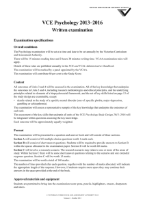 VCE Psychology - specifications and sample exam