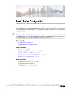 Basic Router Configuration