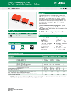 Metal-Oxide Varistors (MOVs) RA Varistor Series