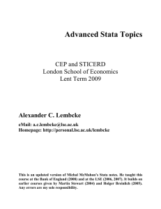 Advanced Stata Topics