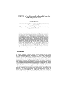 SWITCH: A Novel Approach to Ensemble Learning for