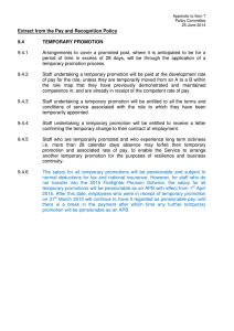 Extract from the Pay and Recognition Policy 9.4 TEMPORARY