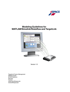 Modeling Guidelines for MATLAB/Simulink