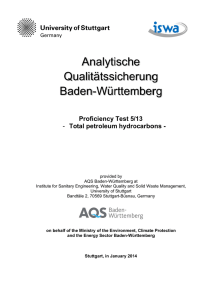 PT 5/13 - Evaluation: Total petroleum hydrocarbon in waste water