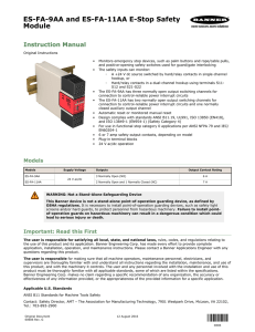 ES-FA-9AA and ES-FA-11AA E-Stop Safety Module