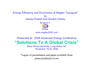 Energy Efficiency and Economics of Maglev Transport