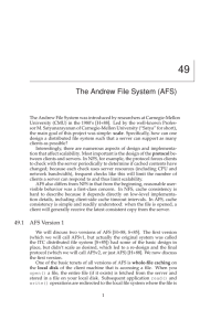 The Andrew File System (AFS) - Computer Sciences User Pages