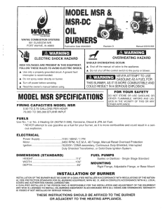 MSR, MSR DC Oil Powered Burners Manual