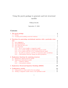 Using the psych package to generate and test structural models