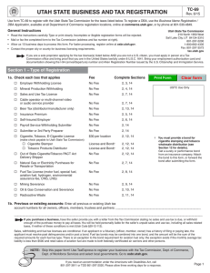 TC-69, Utah State Business and Tax Registration