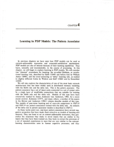 Chapter 4. Learning in PDP Models: The Pattern Associator