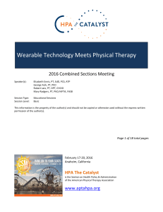 Wearable Technology Meets Physical Therapy