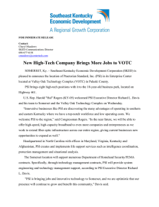 New High-Tech Company Brings More Jobs to VOTC