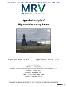 Appraisal Analysis of Highwood Generating Station