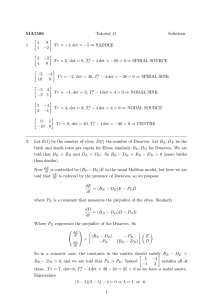 MA1506 Tutorial 11 Solutions 1. [ 1 3 1 −2 ] Tr = −1,det = −5