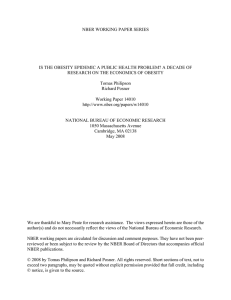 Is the Obesity Epidemic a Public Health Problem? A Decade of