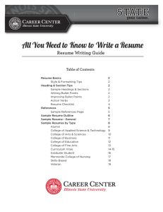 All You Need to Know to Write a Resume - Career Center