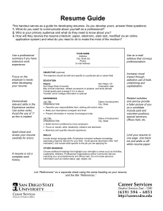 Resume Guide - NewsCenter - San Diego State University