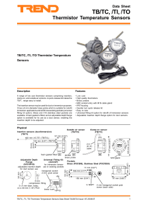 TB/TC, /TI, /TO Thermistor Temperature Sensors Data Sheet