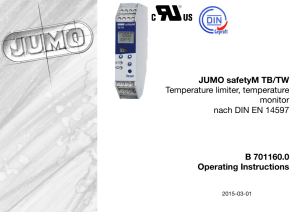 JUMO safetyM TB/TW Temperature limiter, temperature monitor
