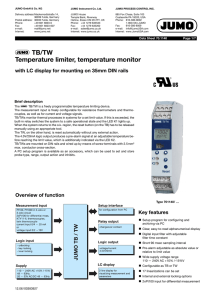 J TB/TW Temperature limiter, temperature monitor