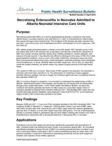 Necrotizing Enterocolitis In Neonates Admitted to