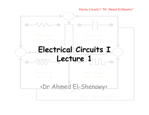 Electrical Circuits I Lecture 1