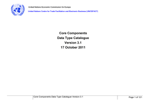 Core Components Data Type Catalogue Version 3.1