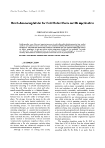 Batch Annealing Model for Cold Rolled Coils and Its Application