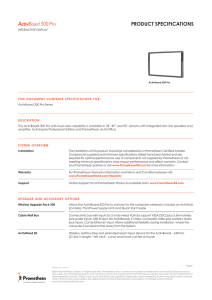 ActivBoard 300 Pro Specification Sheet