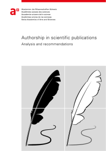 Authorship in scientific publications