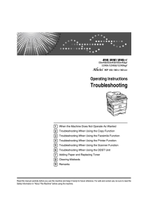 Operating Instructions Troubleshooting