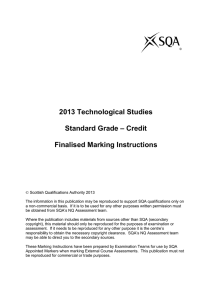 2013 Technological Studies Standard Grade