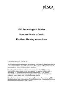 2012 Technological Studies Standard Grade – Credit Finalised