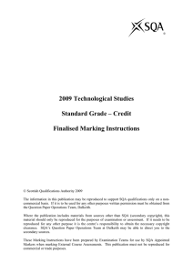 2009 Technological Studies Standard Grade – Credit Finalised