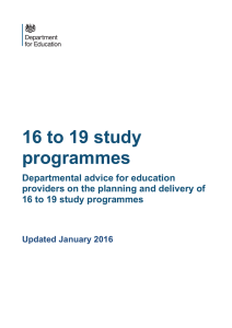 16 to 19 study programmes