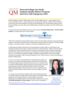 Broward College Case Study Using the Quality Matters Program