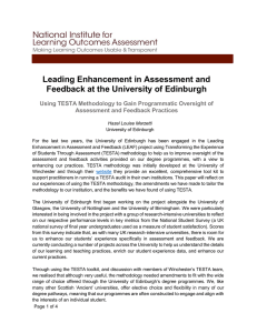 Leading enhancement in assessment and feedback at the University