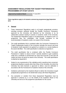 assessment regulations for taught postgraduate programmes of