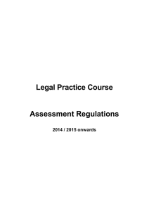 Legal Practice Course Assessment Regulations