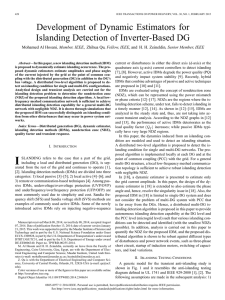 Development of Dynamic Estimators for Islanding Detection of
