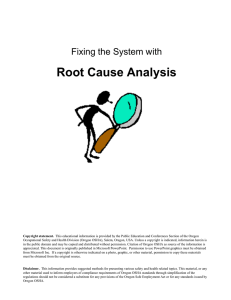 Workshop Materials - Mini Training Module: Root Cause Analysis