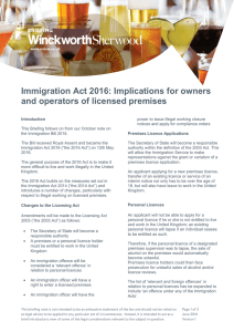 Immigration Act 2016: Implications for owners and operators of