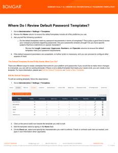 Where Do I Review Default Password Templates in Bomgar Vault?